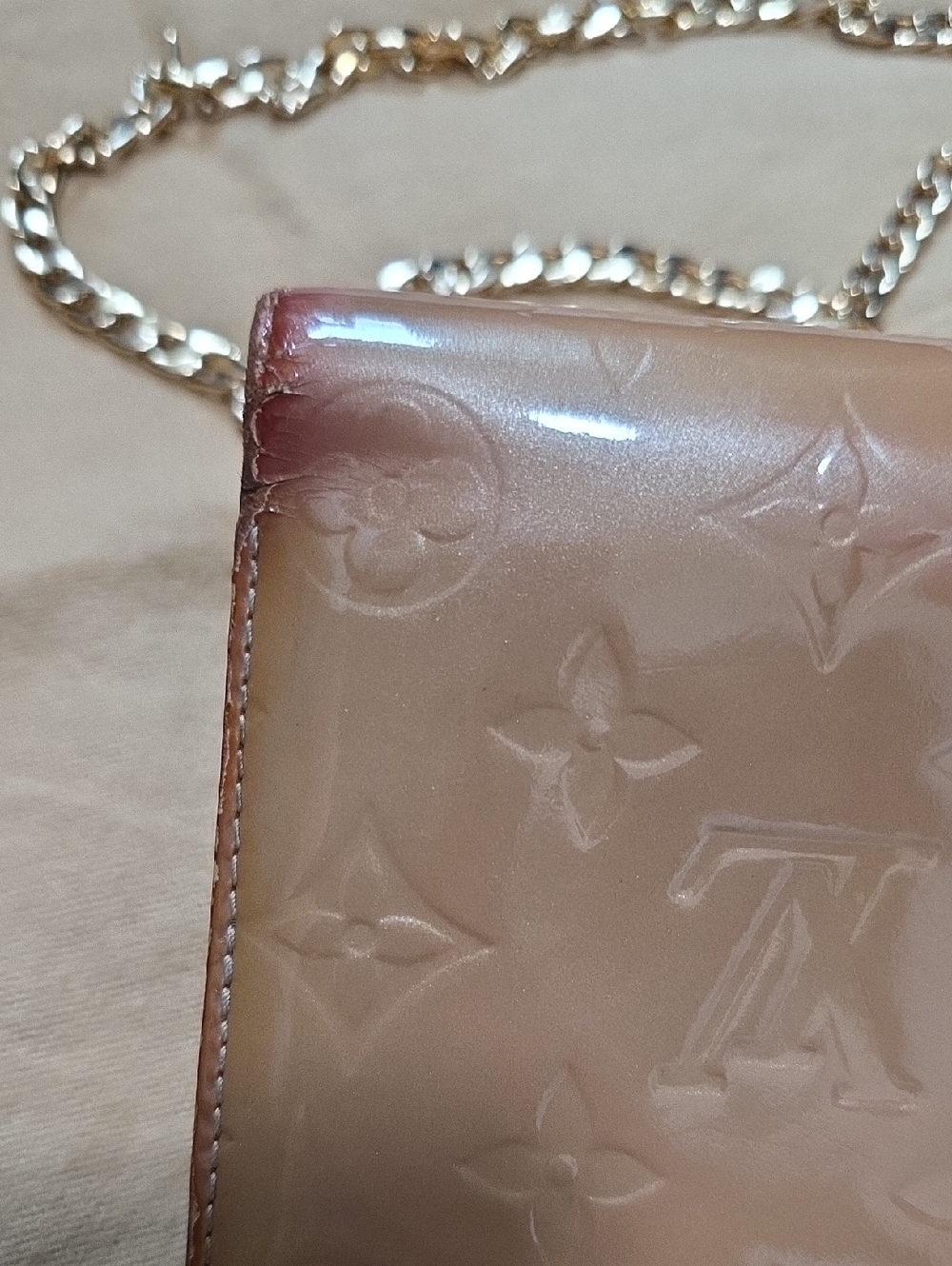 Louis Vuitton Monogram Vernis Sarah Wallet With Chain & Dustbag - Picture 9 of 16